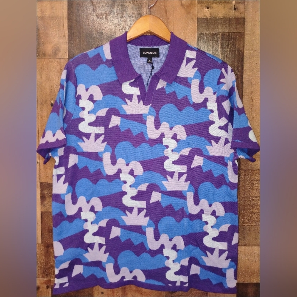 NWT Will Bryant X Bonobos Short Sleeve Sweater Polo Mens Eggplant Limited Editio - Picture 2 of 7